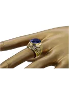 Zafiro Oro amarillo de 14 quilates Anillo Artesanía vintage vrc089y